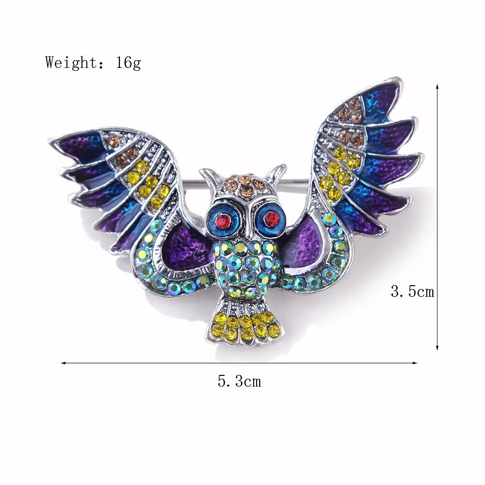 New Fashion Oil Dropping Owl brooch Super Cute Animal Breast Flower Bat Exquisite Pins  Style_voghion.com