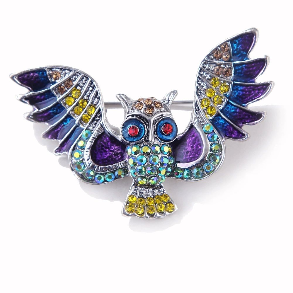 New Fashion Oil Dropping Owl brooch Super Cute Animal Breast Flower Bat Exquisite Pins  Style_voghion.com