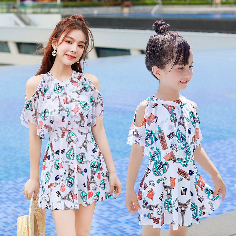Women's swimsuit one-piece skirt style high-end  summer new floral floral cover belly slimming sexy conservative hot spring swimsuit