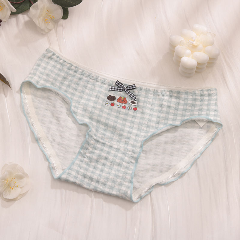  new pure cotton girl underwear female students cute Japanese style cotton crotch mid-waist large size breathable briefs