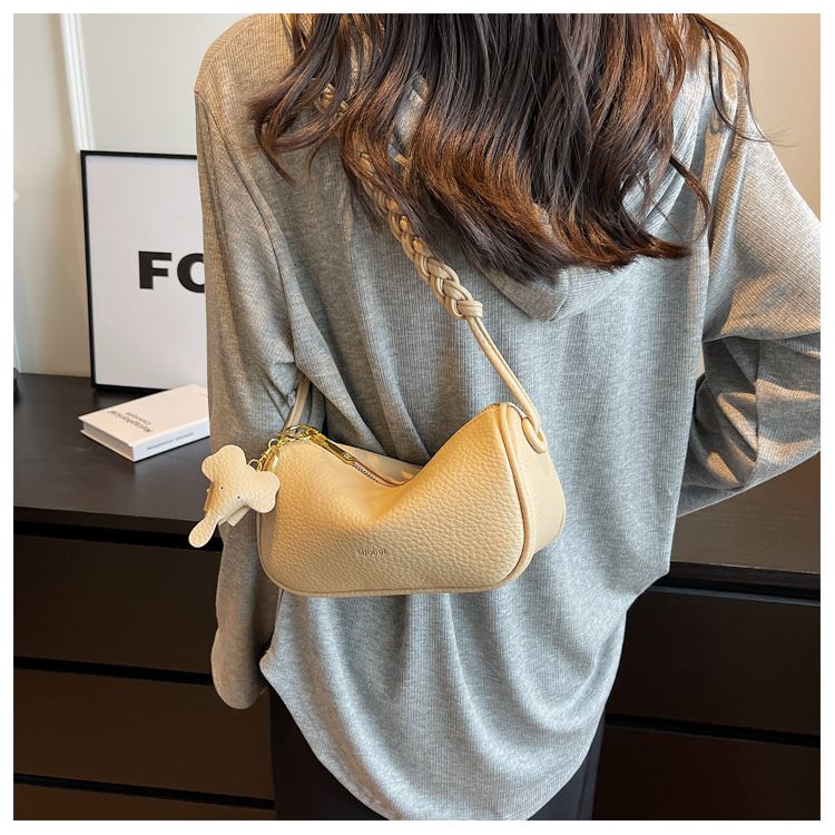 Sending Elephant Live Damentasche 2023 Sommer Neue Kissentasche mit Litschi-Muster Vielseitige One-Shoulder-Crossbody-Tasche_voghion.com