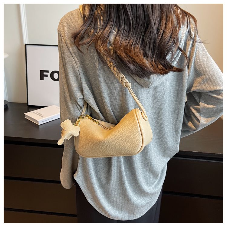 Sending Elephant Live Damentasche 2023 Sommer Neue Kissentasche mit Litschi-Muster Vielseitige One-Shoulder-Crossbody-Tasche_voghion.com