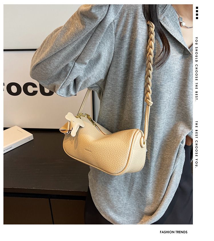 Sending Elephant Live Damentasche 2023 Sommer Neue Kissentasche mit Litschi-Muster Vielseitige One-Shoulder-Crossbody-Tasche_voghion.com