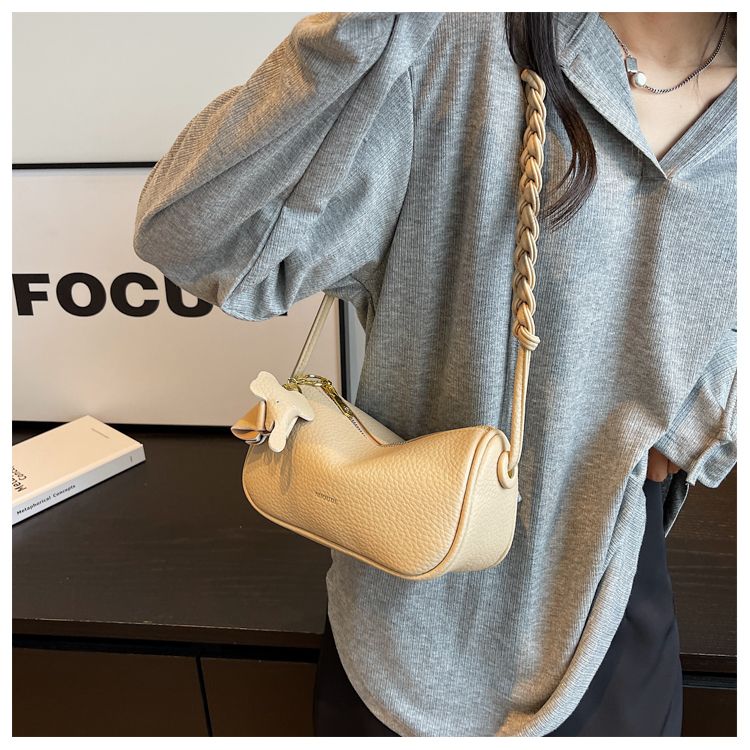 Sending Elephant Live Damentasche 2023 Sommer Neue Kissentasche mit Litschi-Muster Vielseitige One-Shoulder-Crossbody-Tasche_voghion.com