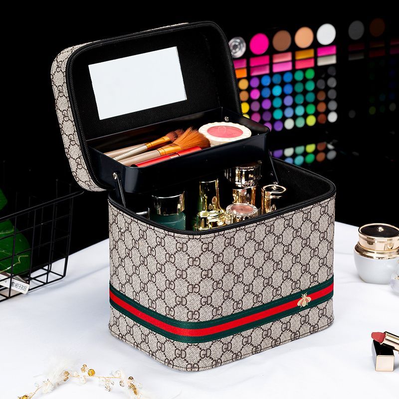 Dust-proof storage box beauty tool box light luxury high-end cosmetic bag ins portable cosmetic storage bag cosmetic box