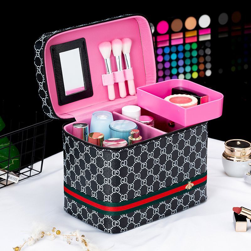 Dust-proof storage box beauty tool box light luxury high-end cosmetic bag ins portable cosmetic storage bag cosmetic box