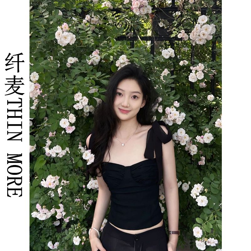 纖麥THIN MORE吊帶背心女夏季小眾設計高級感打底衫辣妹短款上衣