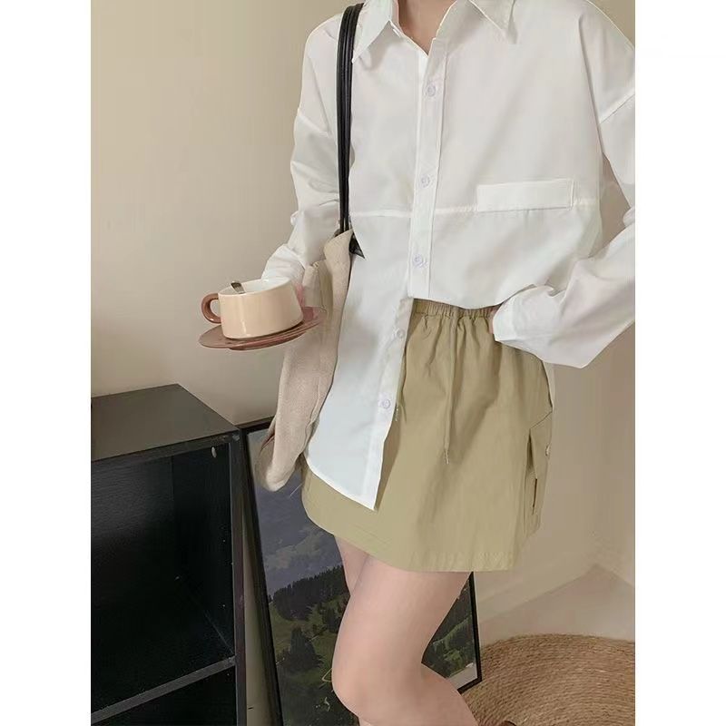 格瑞吉奧法式白色長袖防曬襯衫女夏設計感小眾百搭上衣襯衣外套