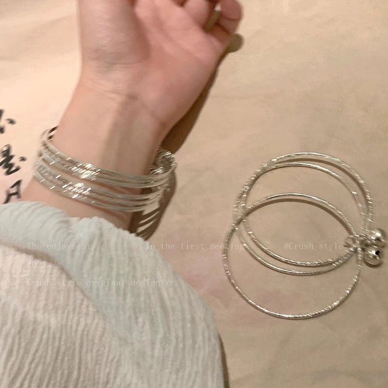 多圈鈴鐺手鍊女ins潮簡約冷淡風百搭手鐲輕奢小眾氣質高級感手飾