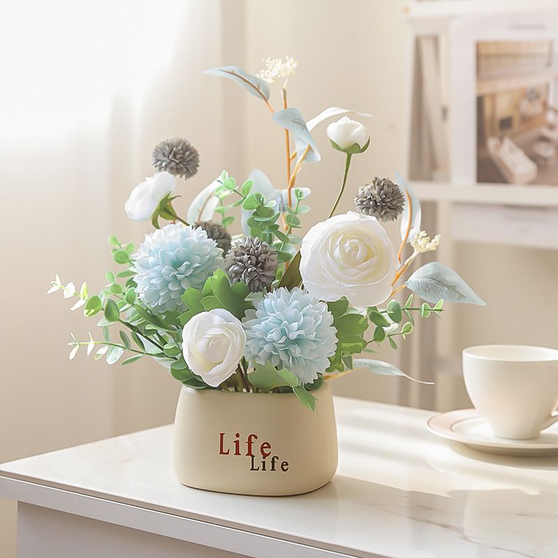 新款高档仿真轻奢假花客厅餐桌电视柜冰箱装饰插花花艺家居摆件花