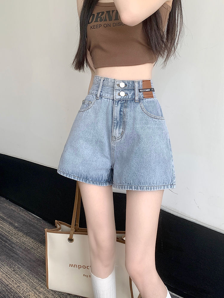 YSYOURS牛仔短褲女夏季薄款高腰顯瘦胖MM大碼小個子A字闊腿熱褲潮