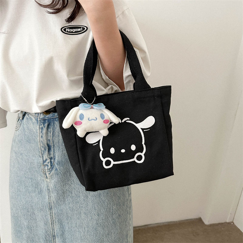 Small handbag female student carrying when going out  new bag mini canvas bag female student Korean style lunch bag