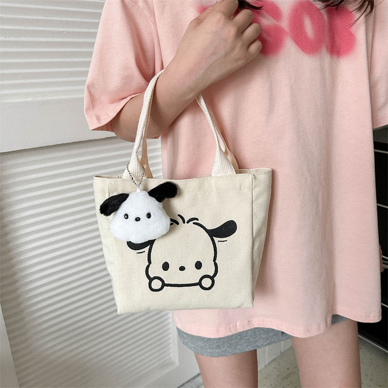 Small handbag female student carrying when going out  new bag mini canvas bag female student Korean style lunch bag