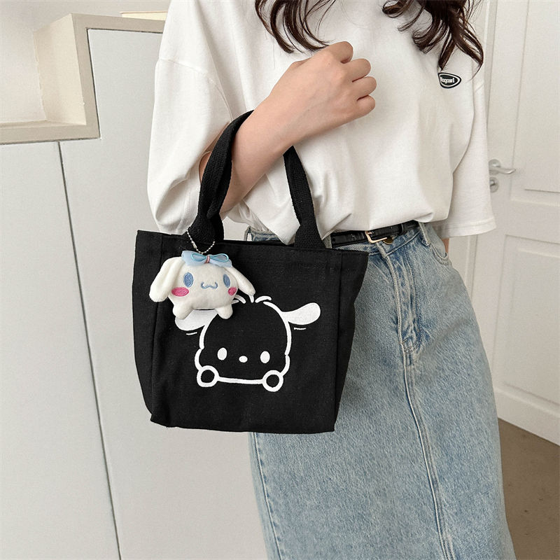 Small handbag female student carrying when going out  new bag mini canvas bag female student Korean style lunch bag