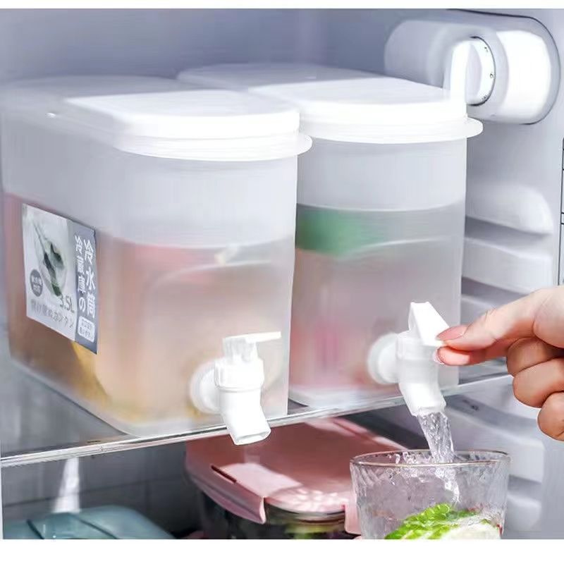 冰箱冷水壶家用带水龙头水果茶冰水壶凉水壶大容量透明果汁茶水桶