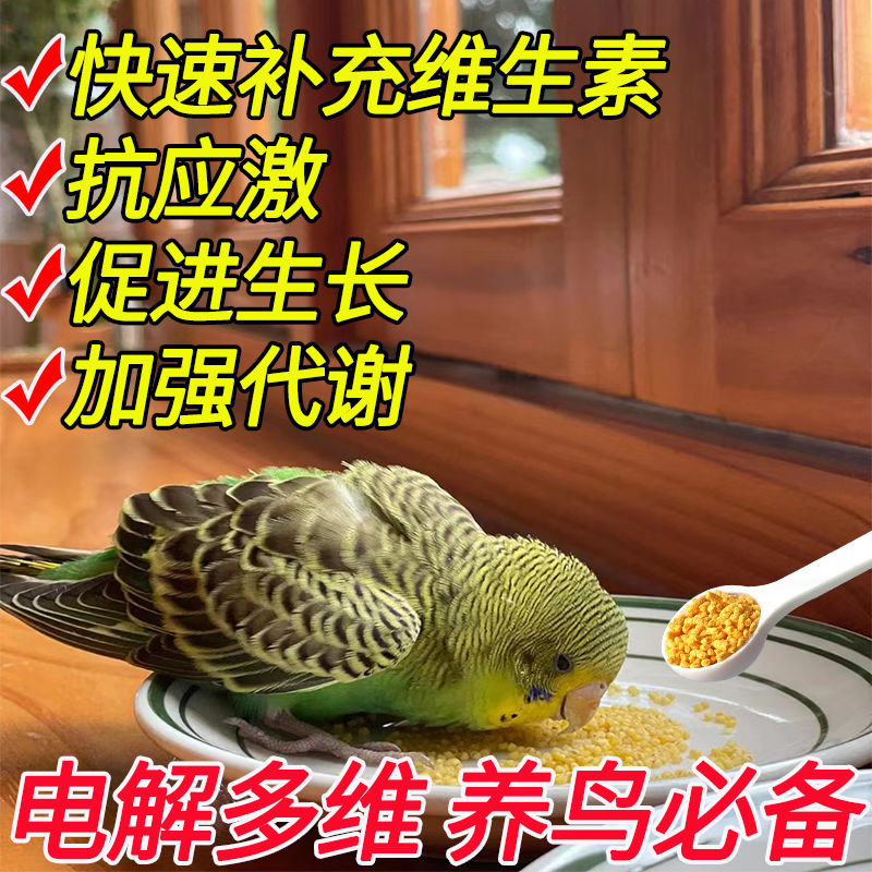 鸟用电解多维维生素解决鹦鹉生病应激没精神爱闭眼不吃喝鸟类专用