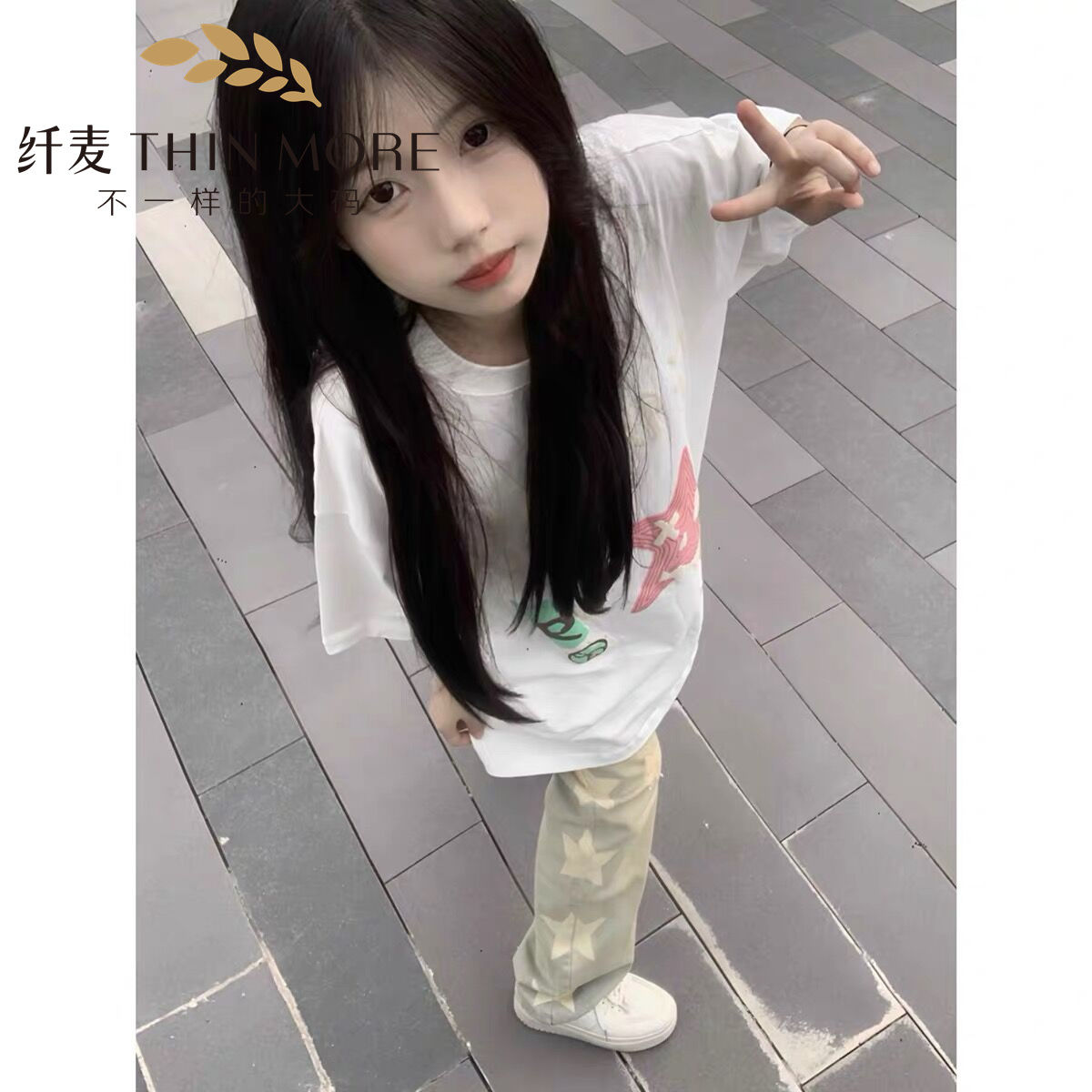 國潮牌美式復古五角星短袖t恤女夏季寬鬆設計感小眾純棉半袖上衣