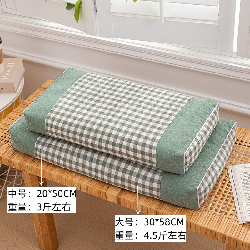 水洗棉荞麦皮枕头家用一对装荞麦壳枕芯护颈椎睡觉专用成人硬方枕