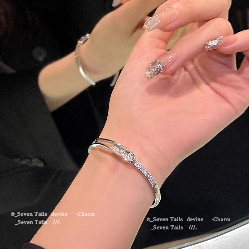 滿天星手鐲手鍊女銀色閃鑽高級質感簡約女生閨蜜輕奢小眾手飾品