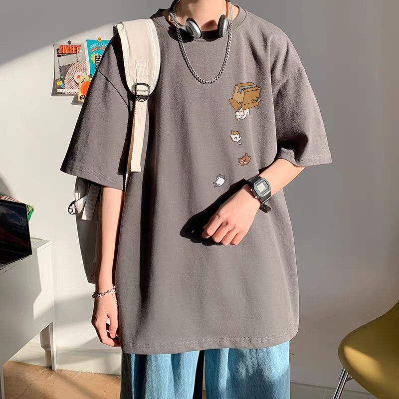 260g重磅純棉短袖T恤男女同款夏季潮牌寬鬆港風日系ins韓版半袖T