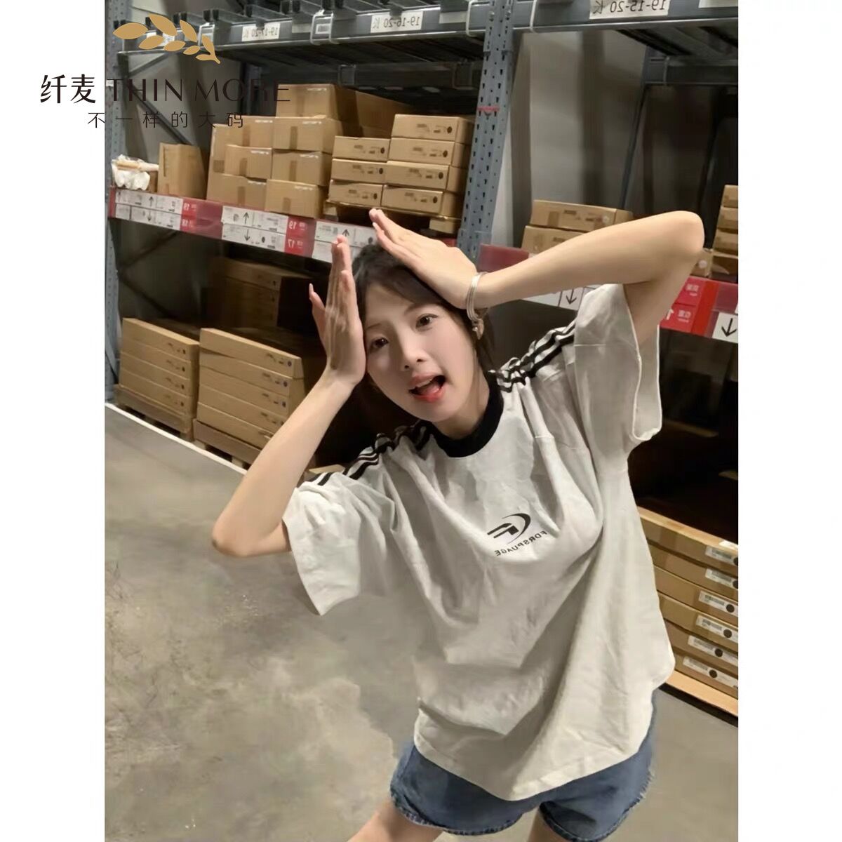 國潮牌美式復古拼接插肩短袖t恤女夏季高街情侶寬鬆純棉半袖上衣