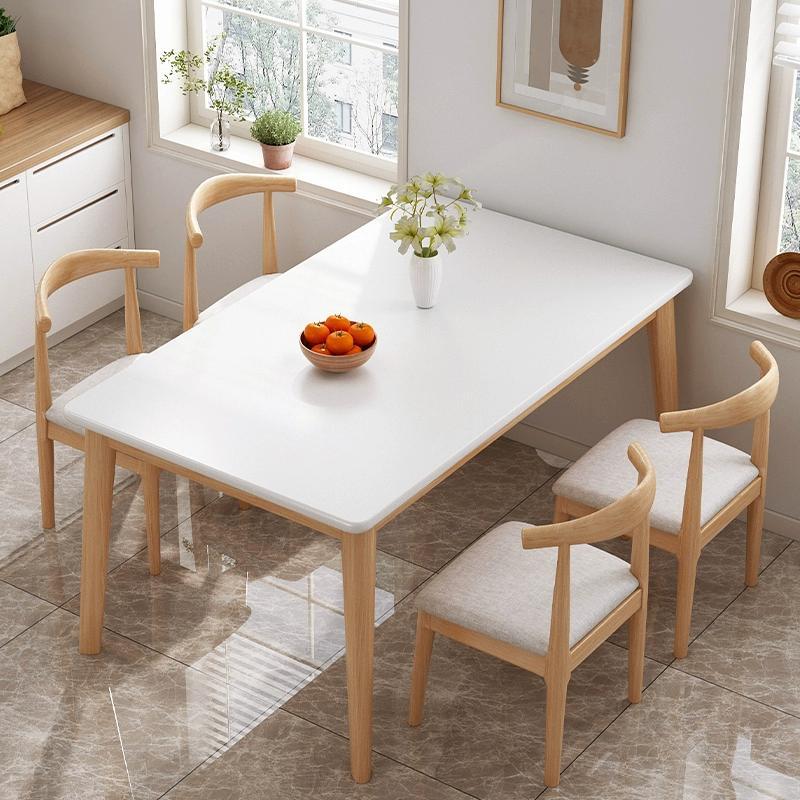 餐桌家用实木腿桌子小户型长方形桌子吃饭北欧家用餐桌椅组合简约