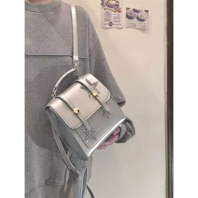 Niche design shiny star silver multiple carrying methods 2023 new niche designer multi-functional backpack
