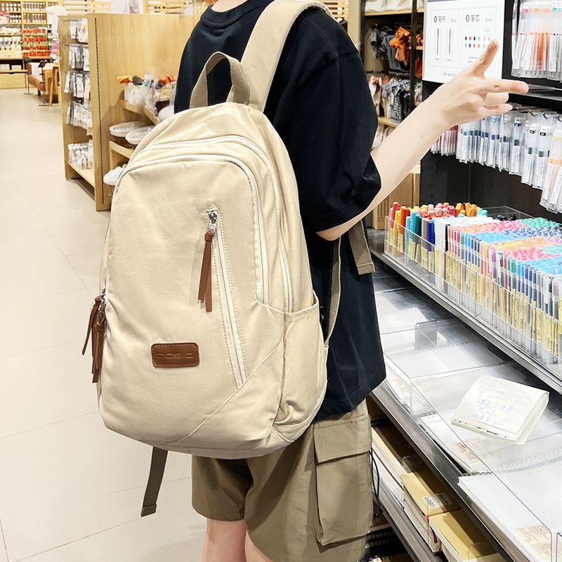 Backpack 2023 New Women's Commuting Large Capacity Travel Backpack Junior High School Students High School College Students Computer School Bag Men