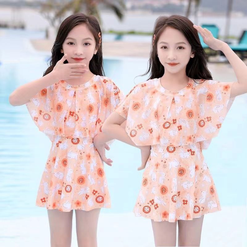 泳衣儿童女孩新款遮肉夏季速干连体中大童公主裙式可爱甜美游泳装