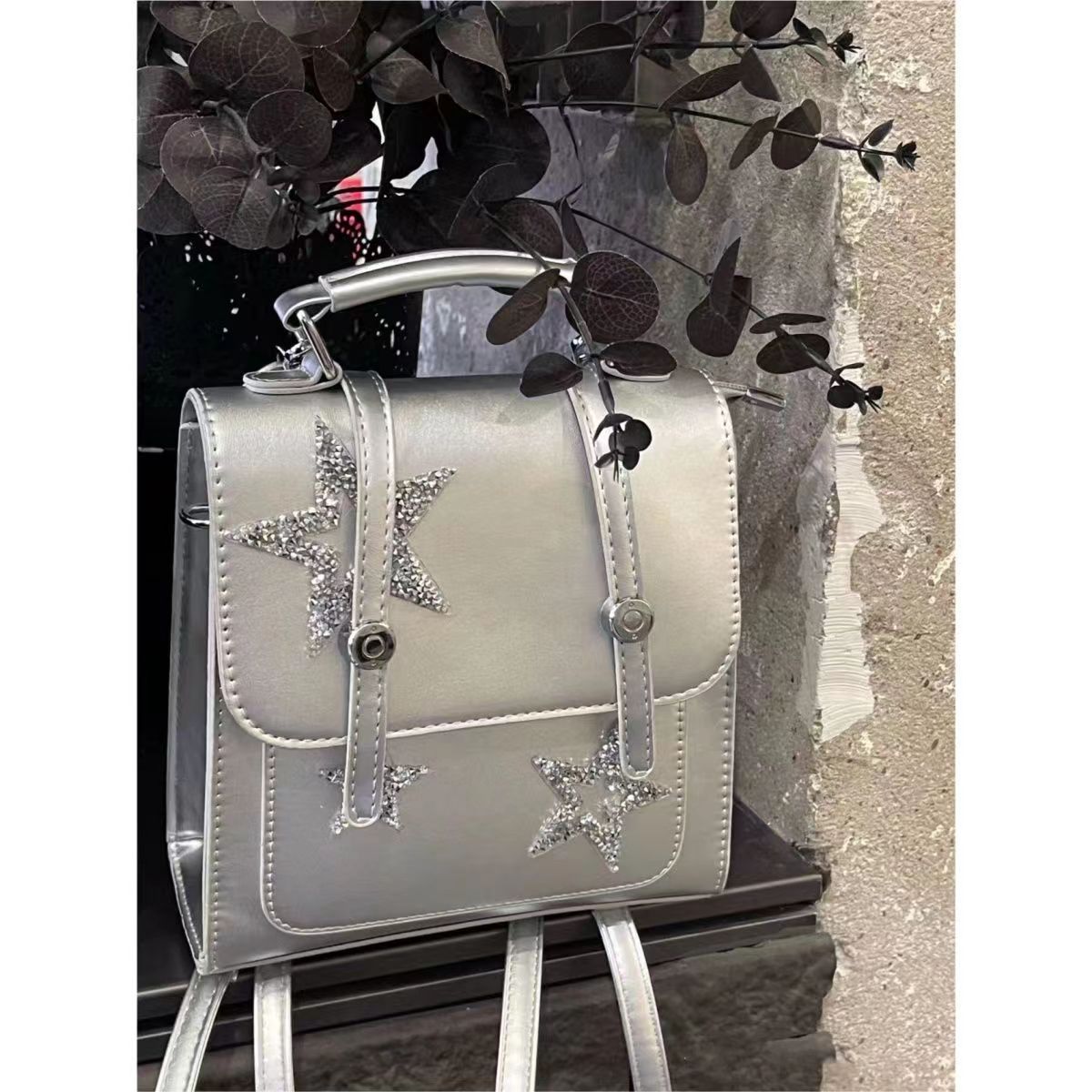 2023 new shiny star silver multi-carry niche designer multifunctional bag backpack for travel