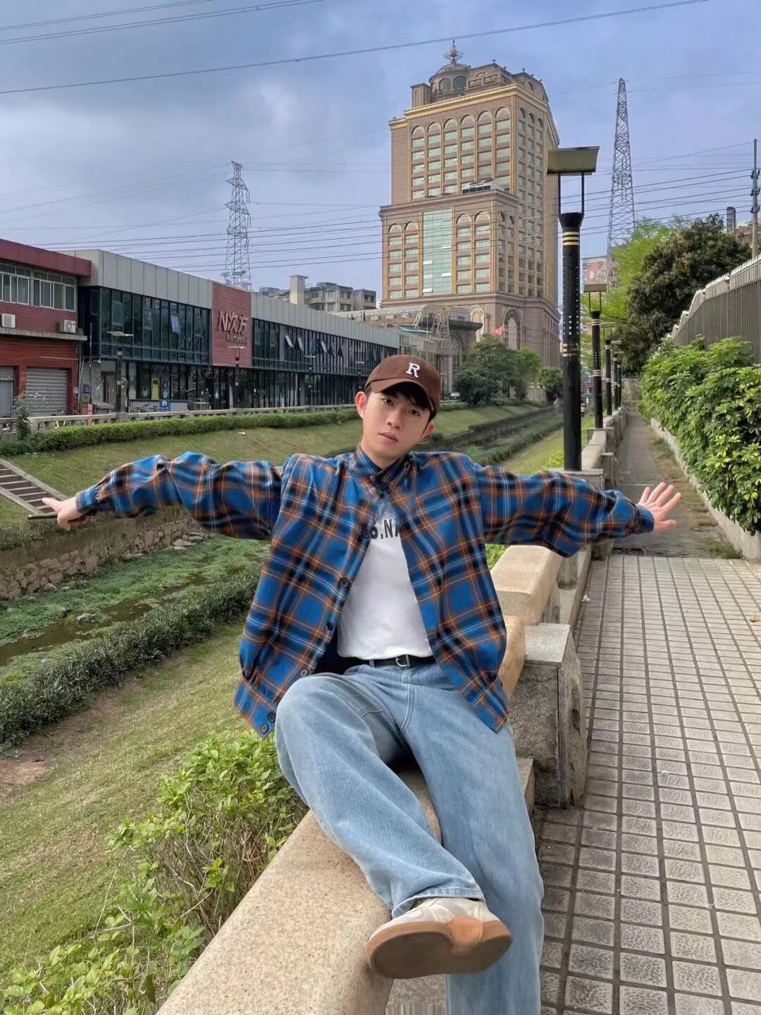 重磅美式街頭做舊復古牛仔褲男顯瘦潮牌寬鬆帥氣直筒百搭闊腿長褲
