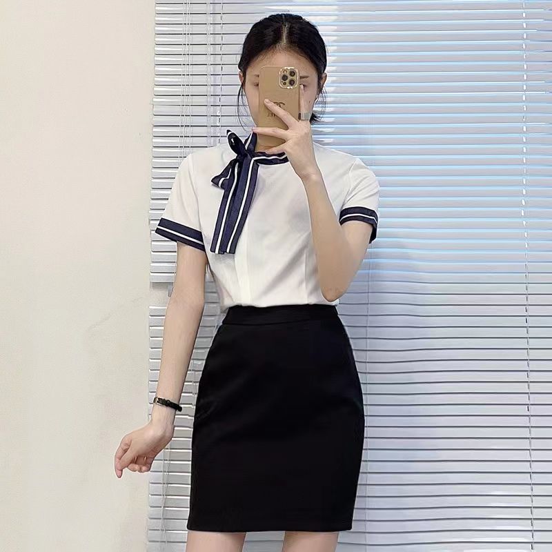 職業套裝女神范高端氣質酒店前台工作服時尚美容師珠寶正裝短袖夏