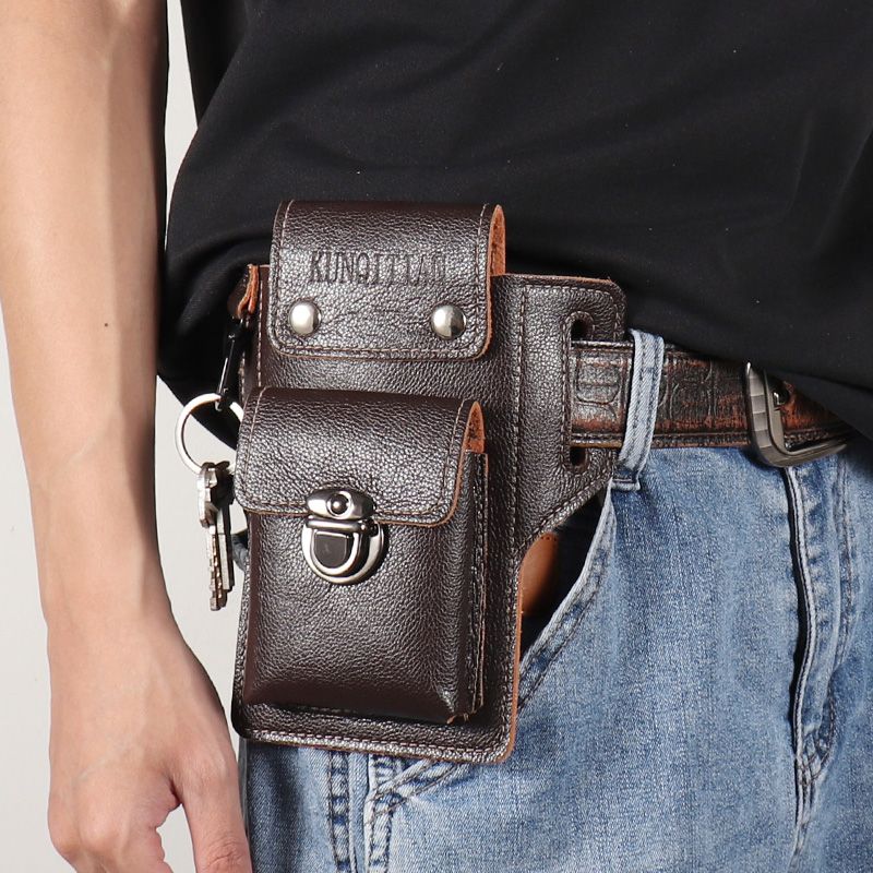 New men's mobile phone bag multi-functional belt waist bag key bag outdoor construction site mobile phone case waterproof and dustproof bag