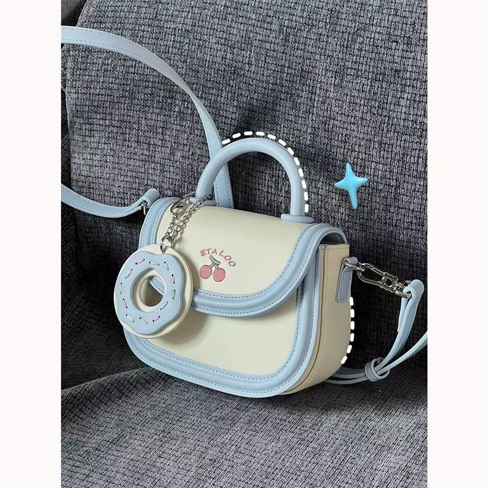 2023 new original niche design donut cherry cream bag portable saddle bag crossbody bag for women