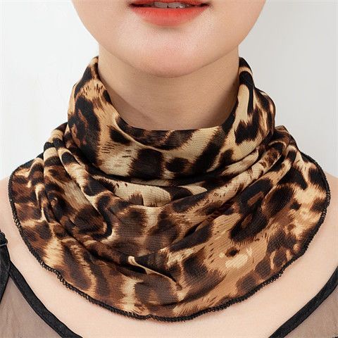 Fake collar cervical vertebra mask scarf hanging ear mask neck scarf women's pullover sun protection thin small silk scarf fashion Korean version