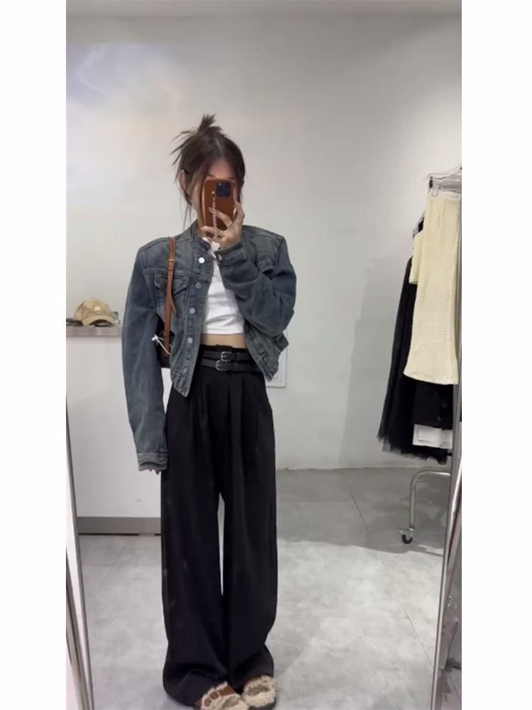 Xiaoxiangfeng Korean version of the spring and autumn style denim jacket women's new retro western style loose and thin temperament short coat trendy