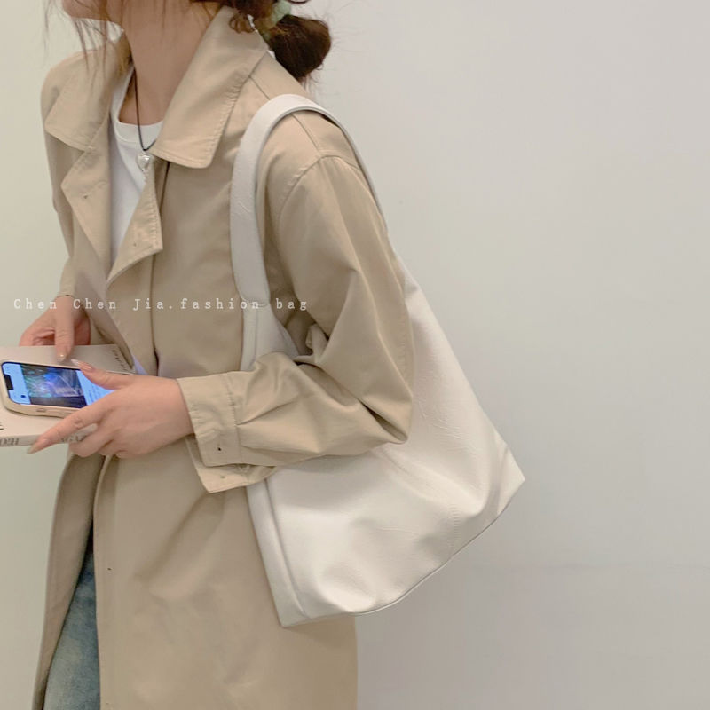 Niche Silver Underarm Bag Women's Summer  New Trendy Korean Tote Bag Versatile Student Large Capacity Shoulder Bag