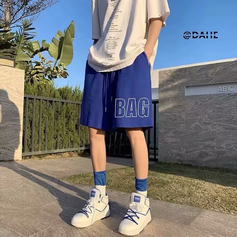 美式短褲男夏季歐美潮牌復古休閒五分褲寬鬆ins大碼外穿運動褲子