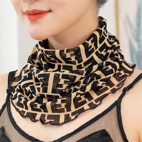 Fake collar cervical vertebra mask scarf hanging ear mask neck scarf women's pullover sun protection thin small silk scarf fashion Korean version