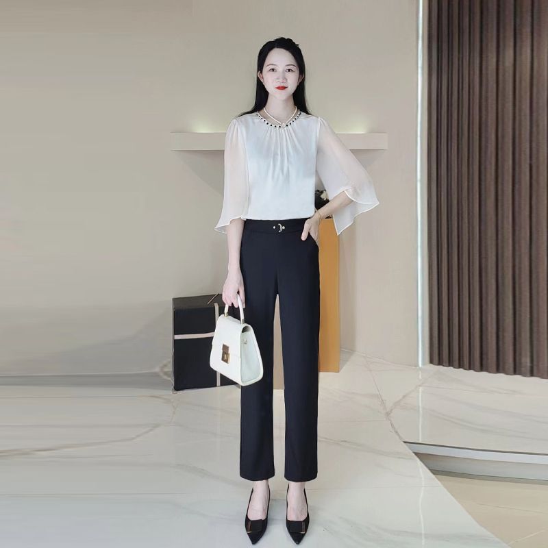 褲子女2023夏季新款高檔外穿女褲直筒闊腿褲氣質顯瘦爆款休閒褲