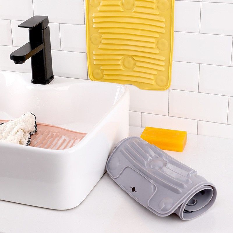 家用可折叠硅胶搓衣板浴室软体多功能吸盘式防滑罚跪神器小洗衣板