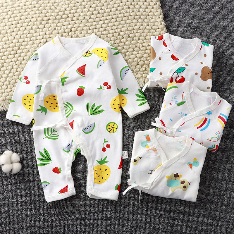 Infant pure cotton spring and autumn butterfly clothes newborn home clothes long-sleeved crawling clothes jumpsuits pajamas trendy clothes