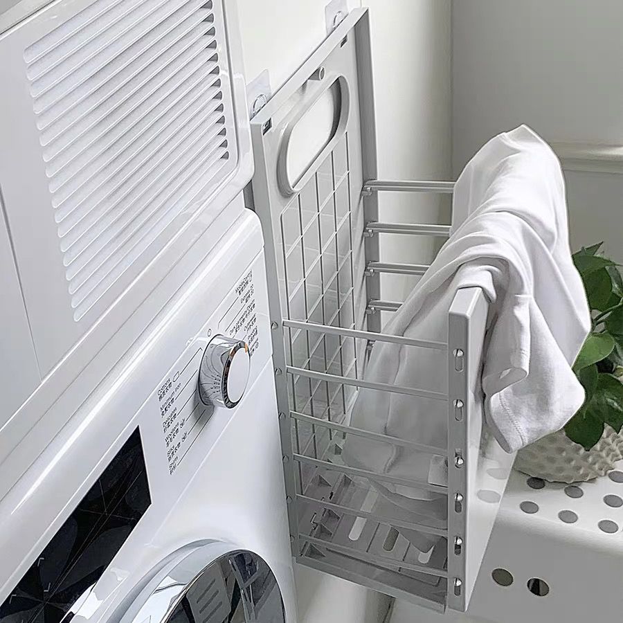Japanese simple washing machine wall-mounted storage basket bathroom bathroom foldable punch-free laundry basket dirty clothes basket