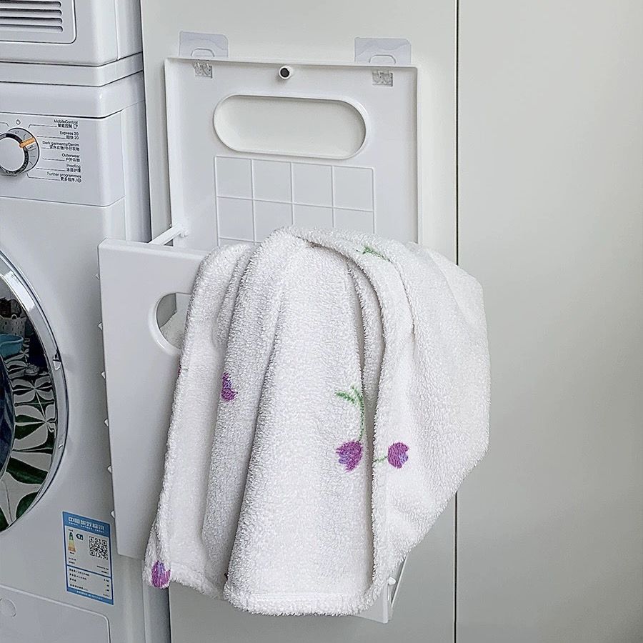 Japanese simple washing machine wall-mounted storage basket bathroom bathroom foldable punch-free laundry basket dirty clothes basket