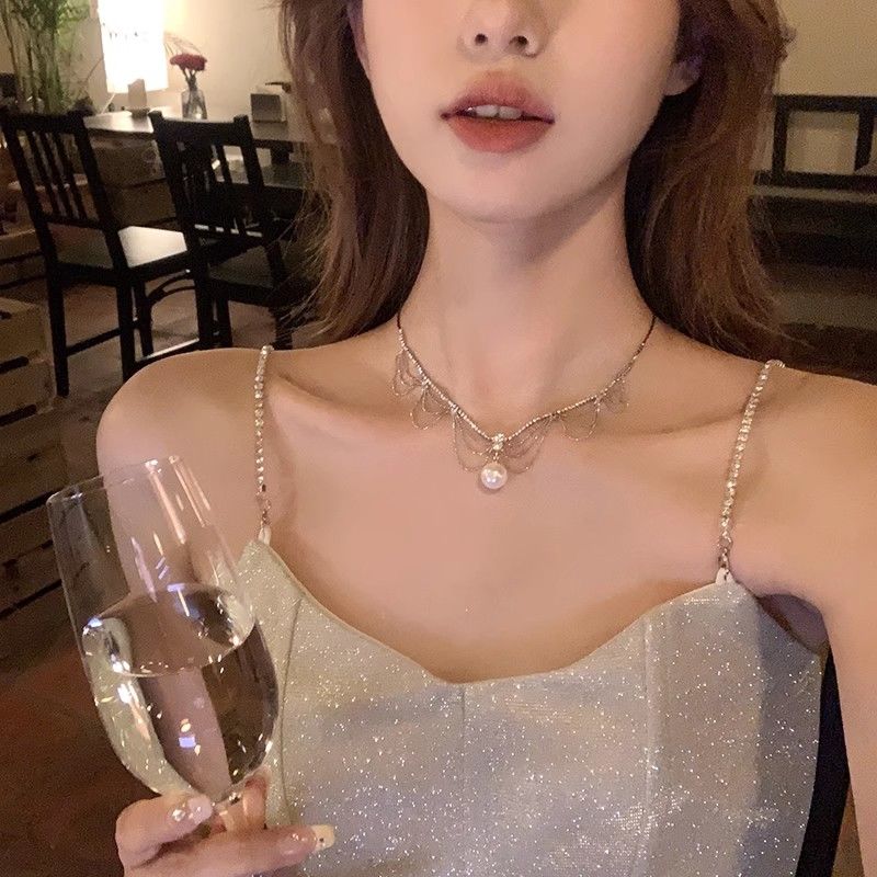 氛圍感珍珠項鍊女2023新款爆款輕奢小眾頸鏈設計感高級氣質鎖骨鏈