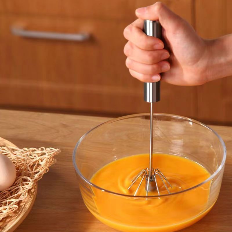 半自动打蛋器烘焙鸡蛋奶油打发器家用甩蛋打蛋棒手动搅拌器不锈钢