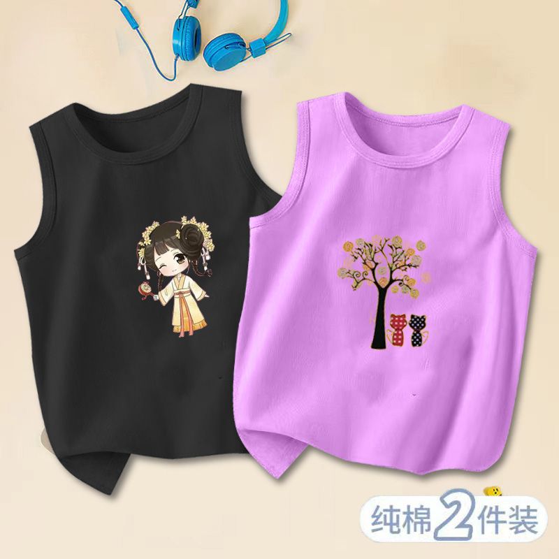 夏季新款女童純棉透氣休閒打底衫背心小女孩洋氣時尚吊帶寬鬆上衣