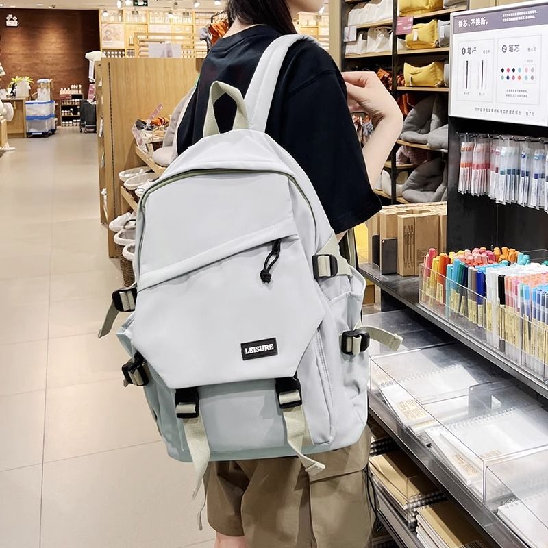 日系書包女初中生2023新款背包高中生大學生電腦旅行雙肩包大容量