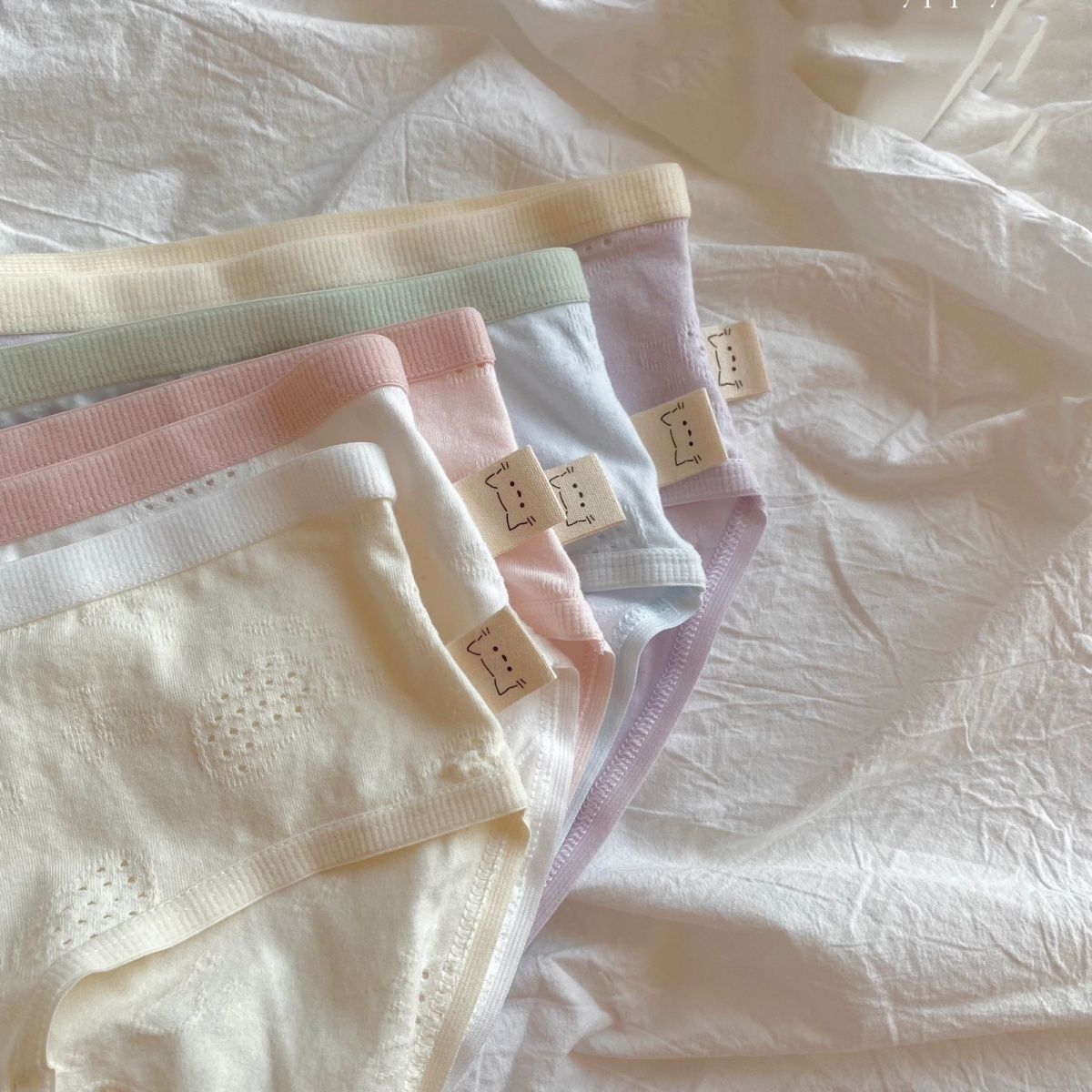 草莓牛乳~A類嬰兒棉奶油色系可愛女生內褲純棉抗菌透氣全棉三角褲
