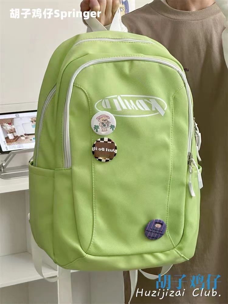 復古校園簡約百搭雙肩包女高中學生初中生上課書包大容量旅行背包
